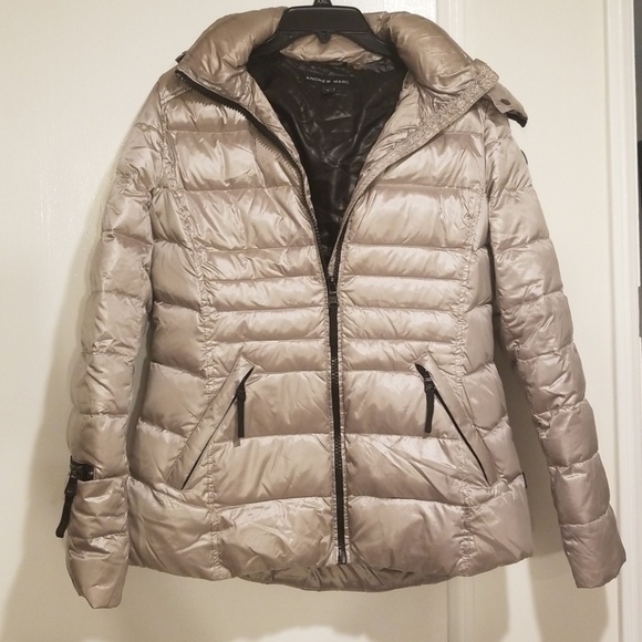 💕ANDREW MARC💕 Puffer Coat Champagne Medium - Picture 1 of 8